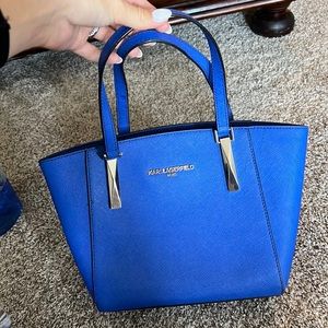 Karl Lagerfeld blue handbag